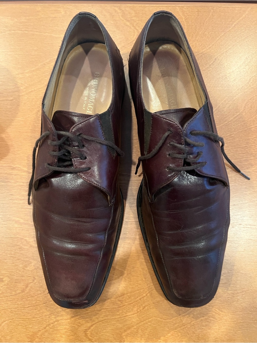 Bruno Magli Men's Brown Handmade Oxford lace ups